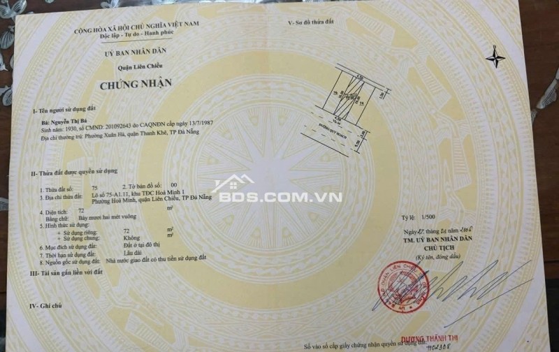 Bán đất đường Lê Thiệt - Vị trí đẹp gần biển